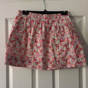 J. Crew Pink and Red Floral Mini Skirt